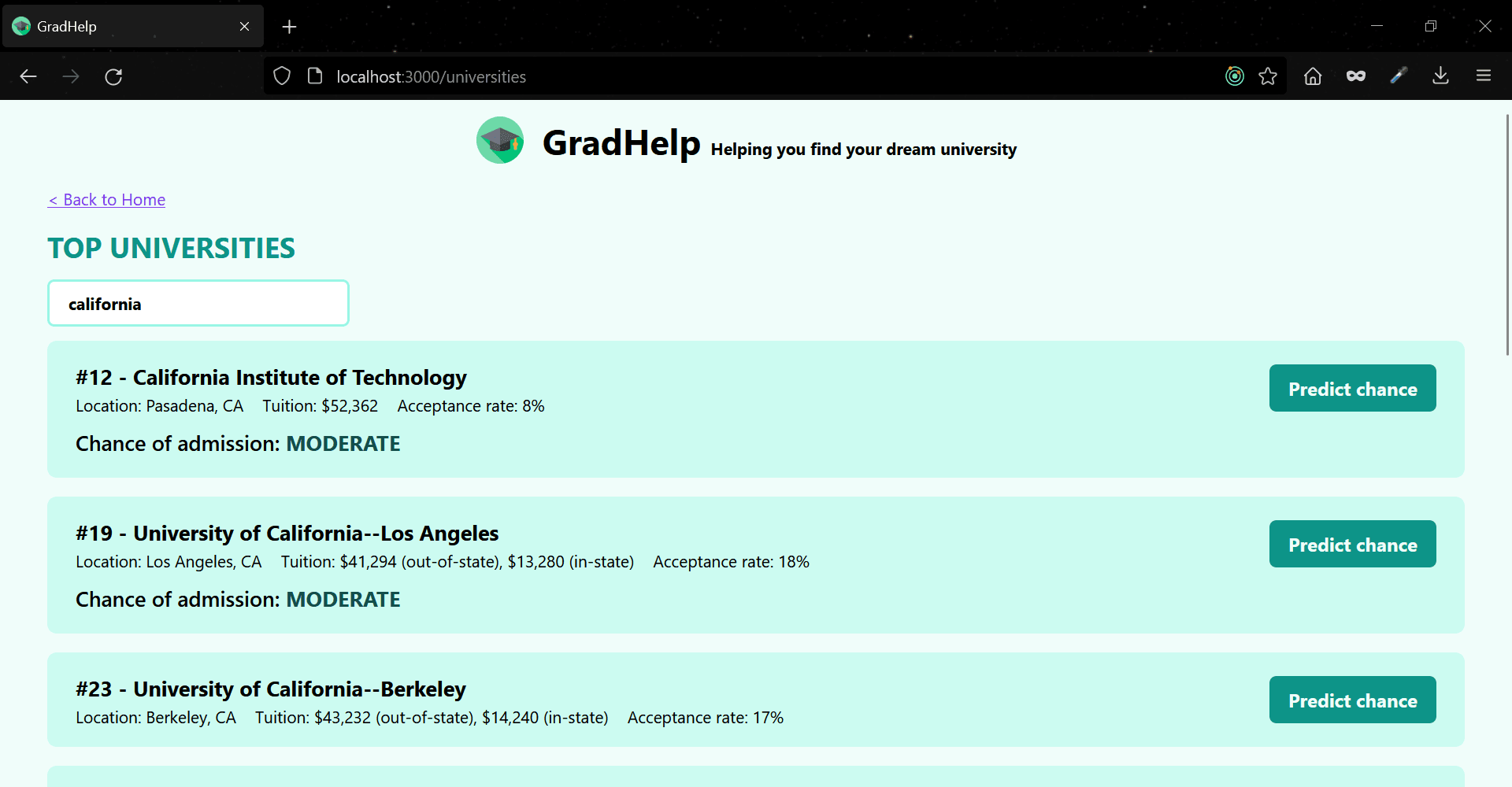 GradHelp Screenshot 2